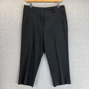 Nike Golf DriFit Tournament Crop Pants Womens Black Performance Size 8 FLAW Read